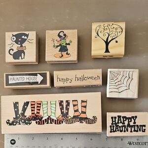 Halloween Themed Rubber Stamps Set